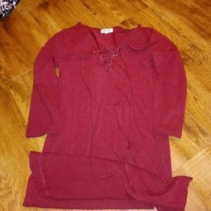 Skin tight dress maroon